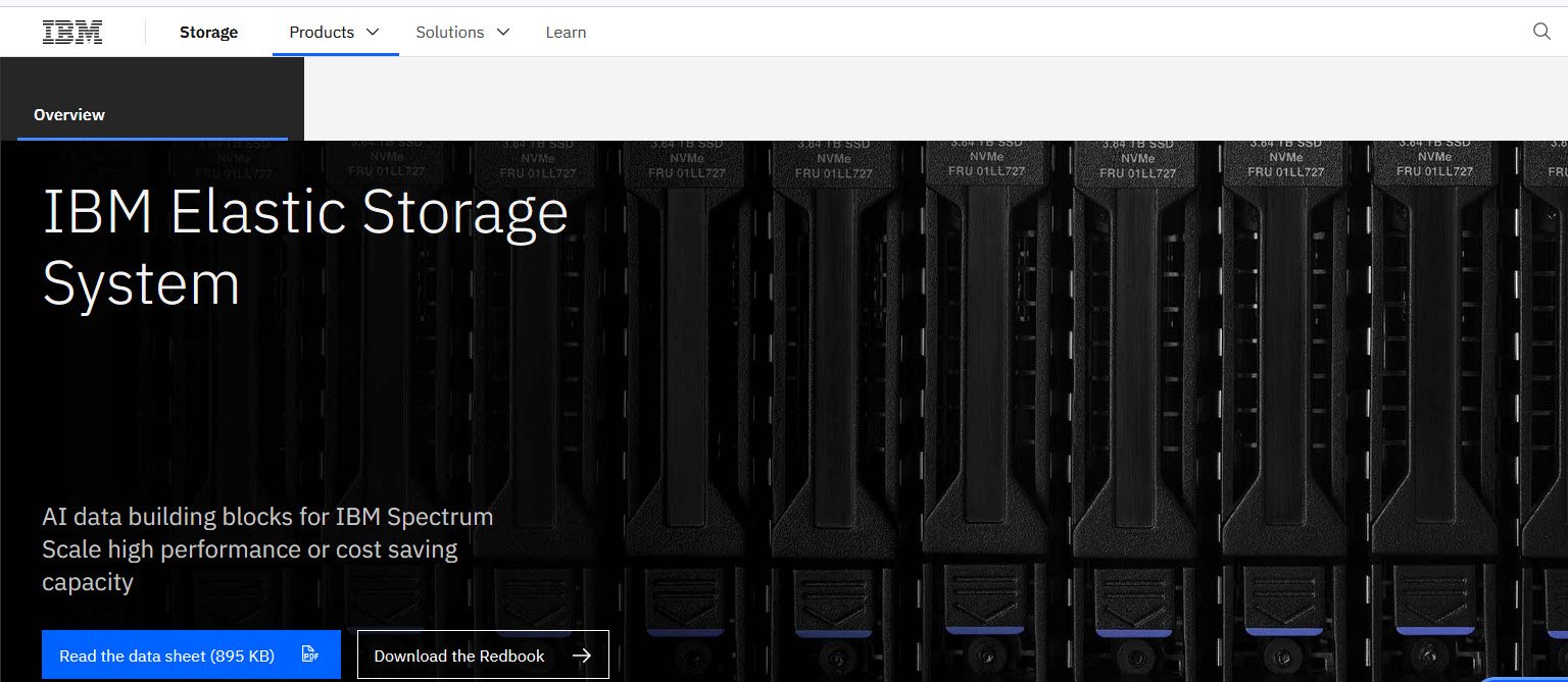 IBM Elastic Storage System Cloud Storage Hardware topattop
