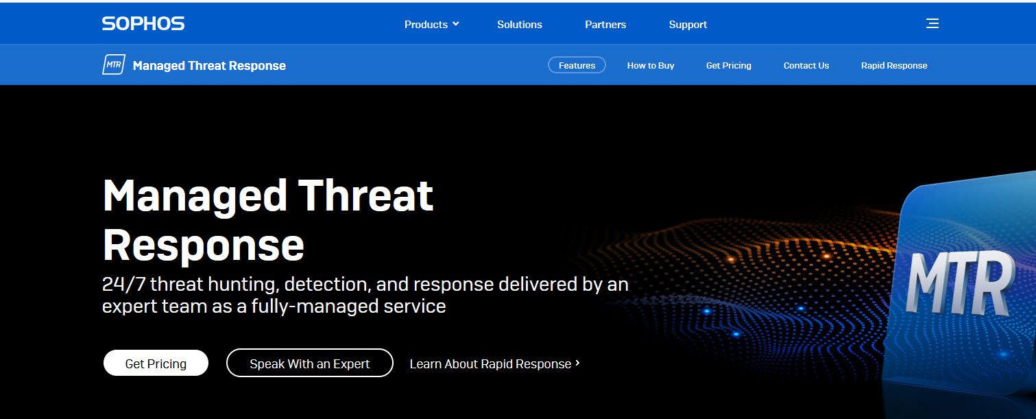 Sophos Managed Threat Response Managed Detection and Response (MDR) topattop