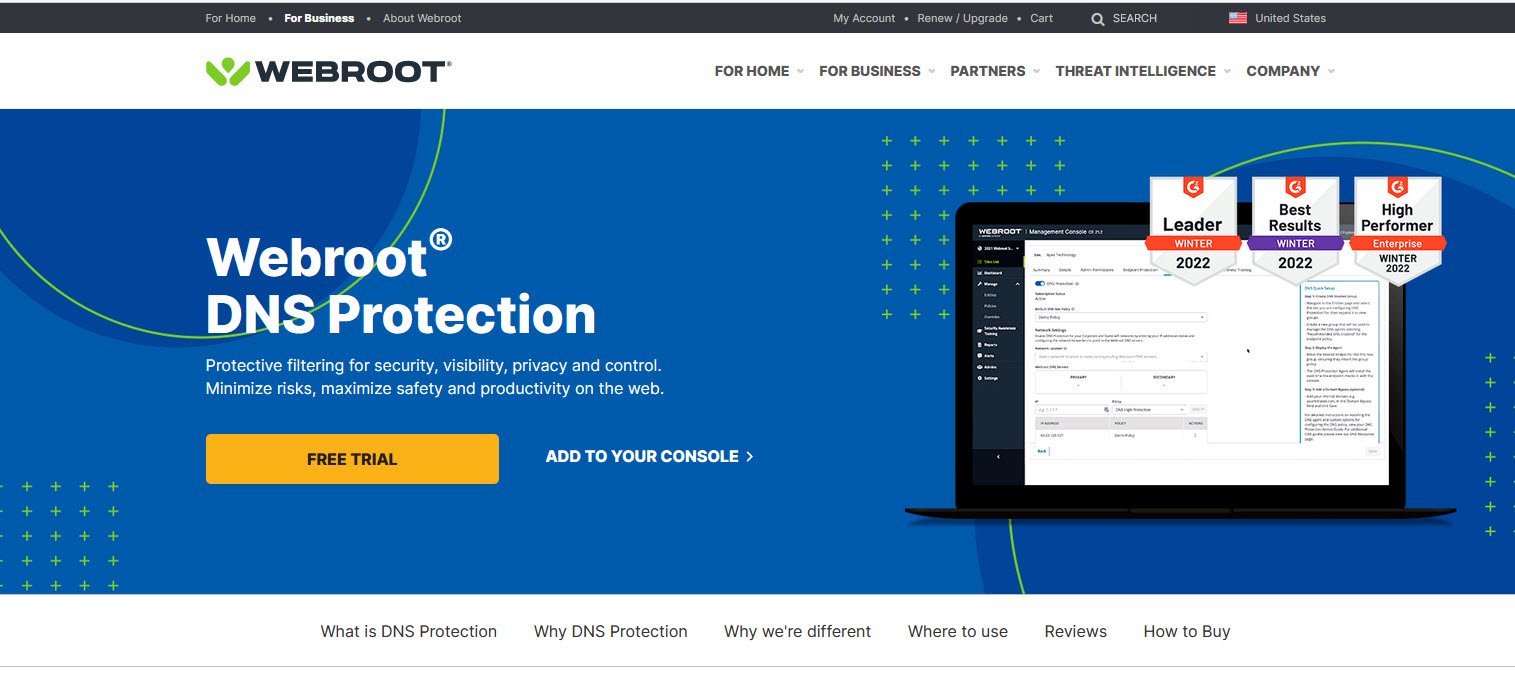 Webroot DNS Protection Cloud DDoS Mitigation topattop