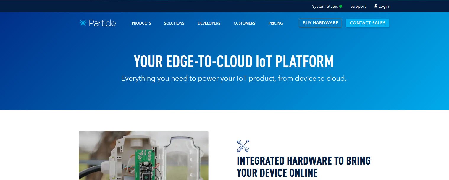 Particle IoT Development Tools topattop
