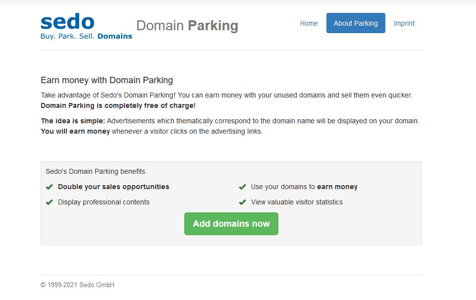 Sedo Domain Parking Other Hosting Services Providers topattop