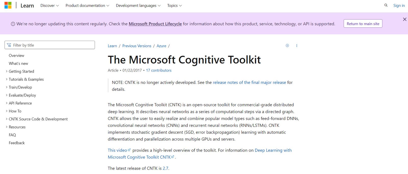 Microsoft Cognitive Toolkit (CNTK)