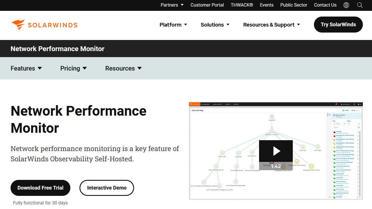 SolarWinds Network Performance Monitor (NPM)