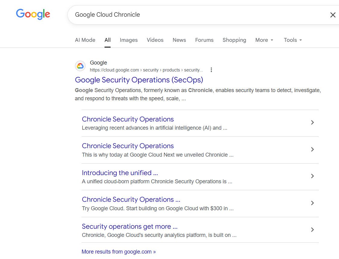 Google Cloud Chronicle