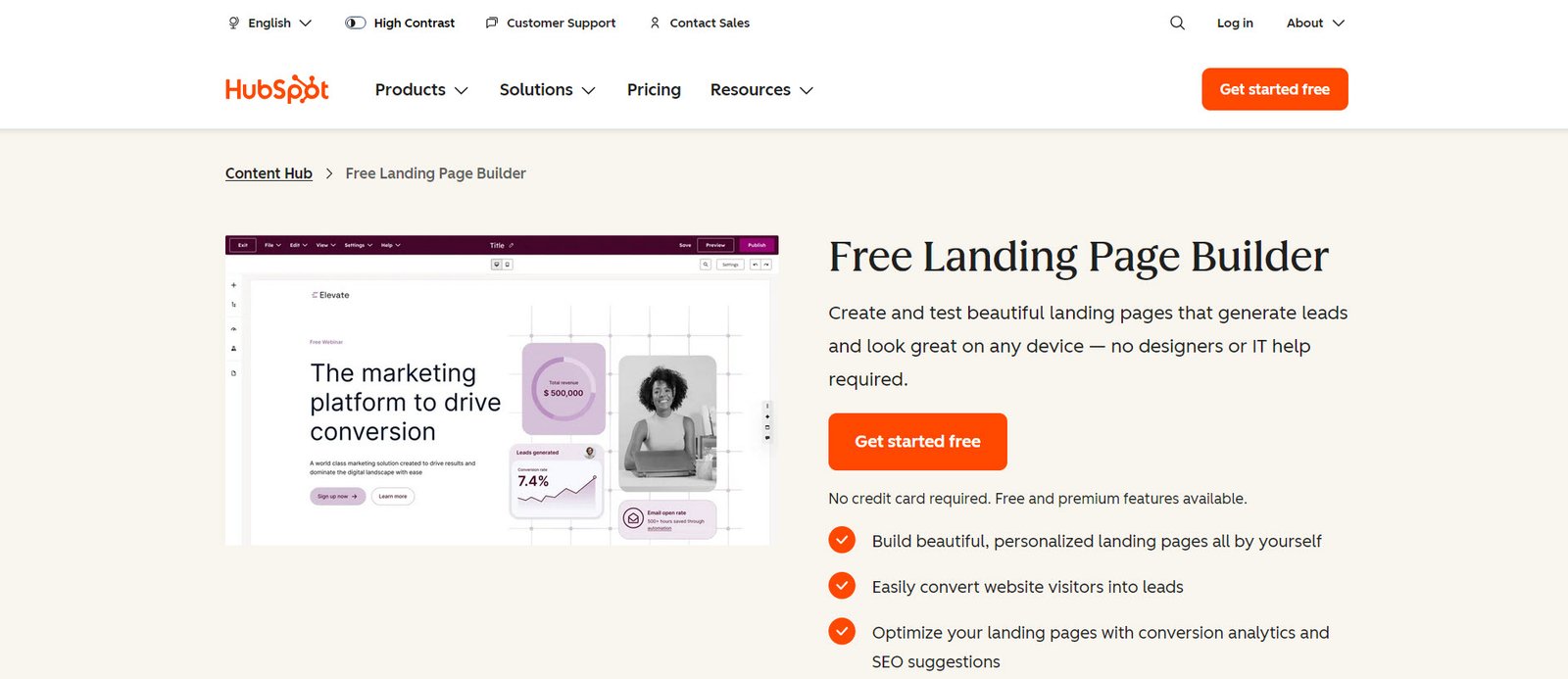 HubSpot Landing Page Builder